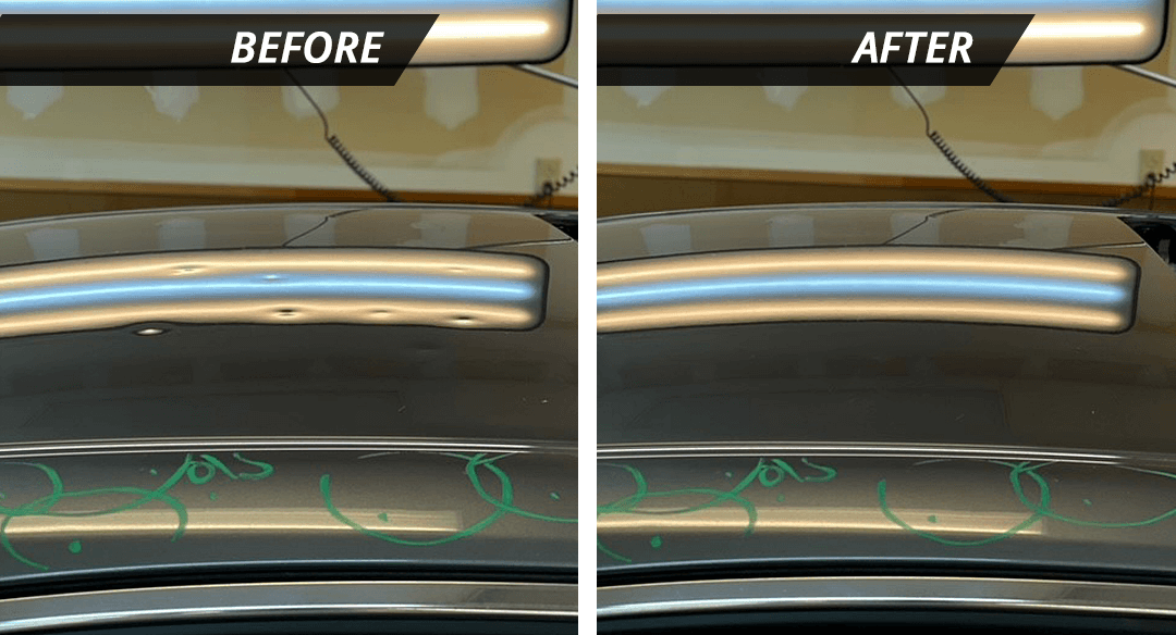 Hail Damage Repair Before and After